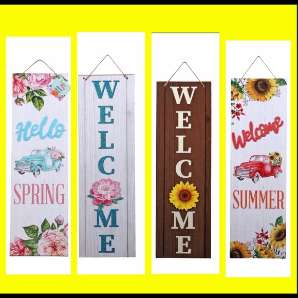 Spring Fling Hanging Welcome Signs, 19inx5.875 in. - Picture 13 of 16